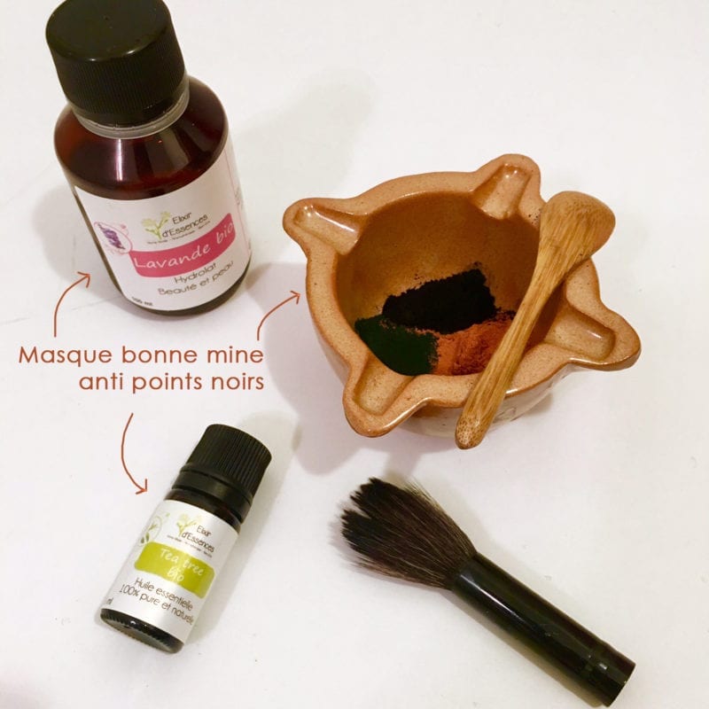 Préparation cosmétique naturel d'un masque bonne mine anti points noirs