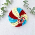 Tawashi boule rouge jaune bleu