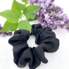 scrunchie chouchou satin noir bis