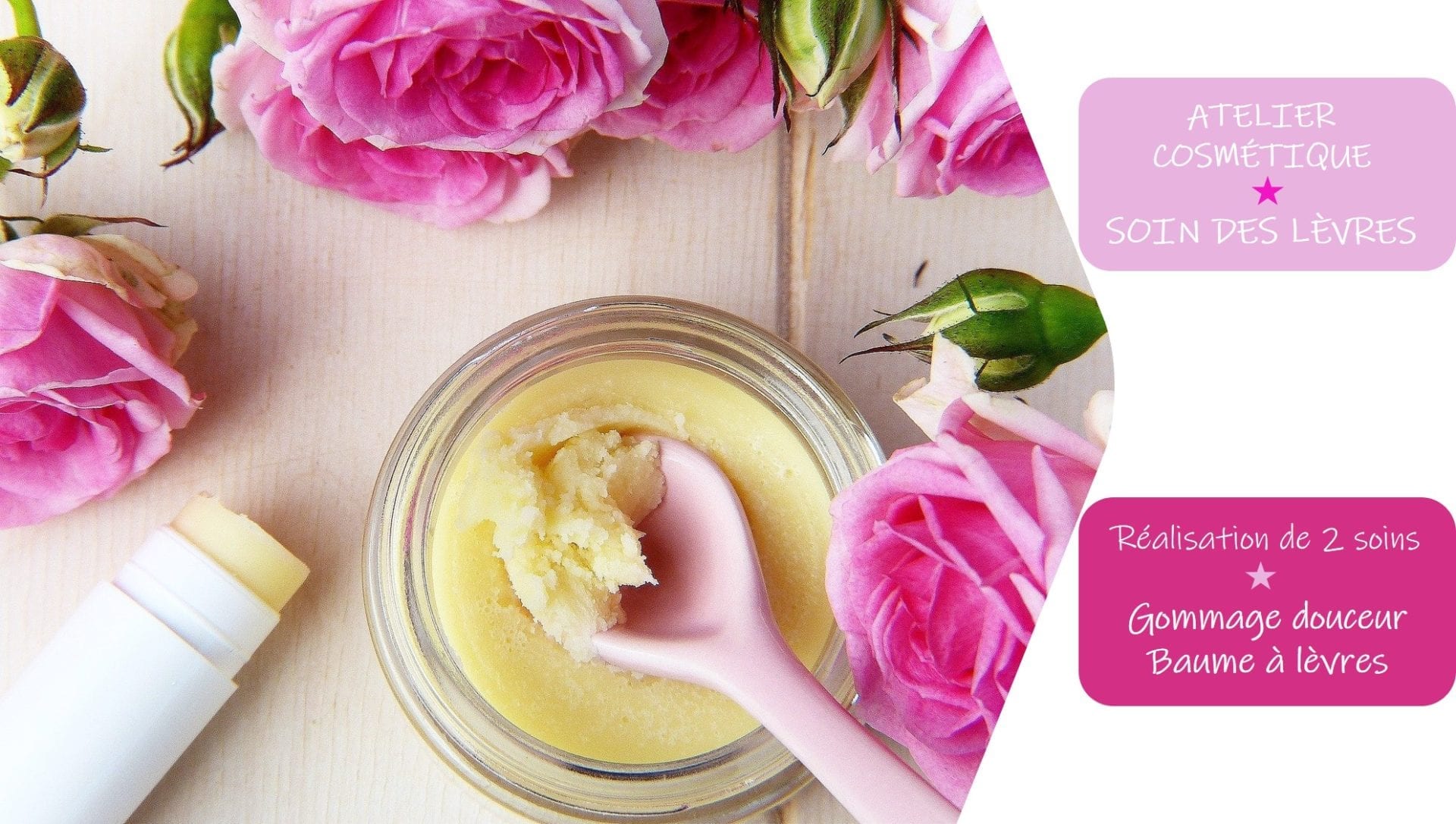 Atelier de fabrication de cosmétiques naturels pour les soins des lèvres bio