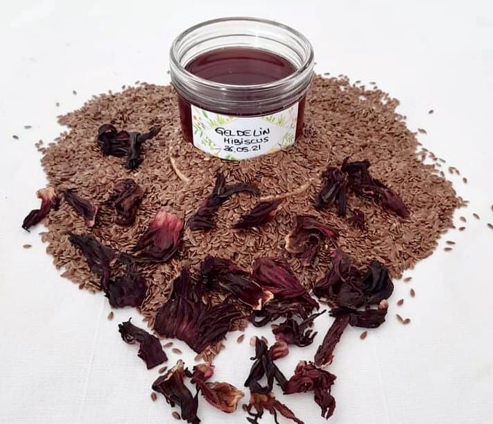 Gel de lin aux fleurs d'hibiscus, hydratation des cheveux et du corps au naturel