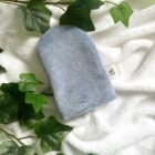 Gant de démaquillage bleu gris