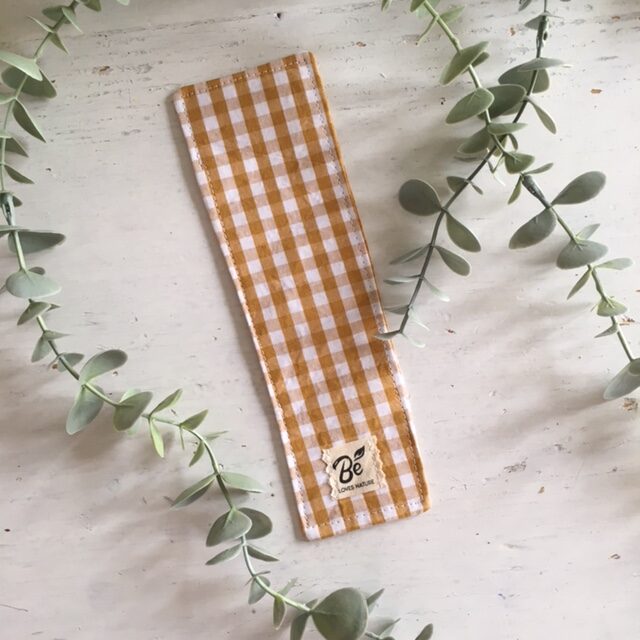 Marque-Page tissu Vichy Moutarde